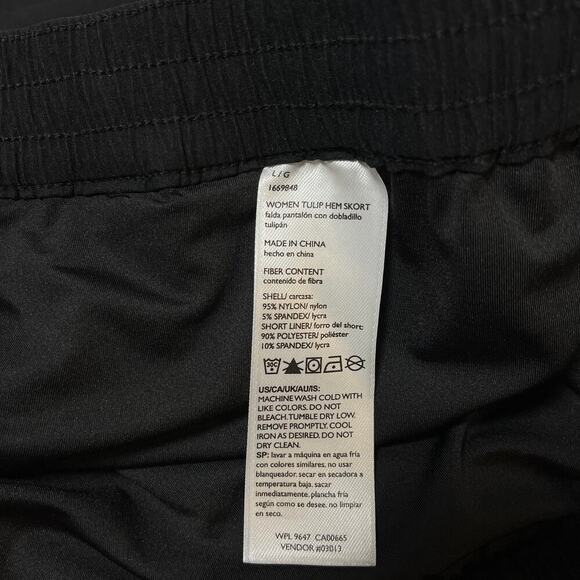 Eddie Bauer Tulip Hem Skort Golf Skirt Black Size Large UPF 50 Sun Bike Short - Picture 5 of 12